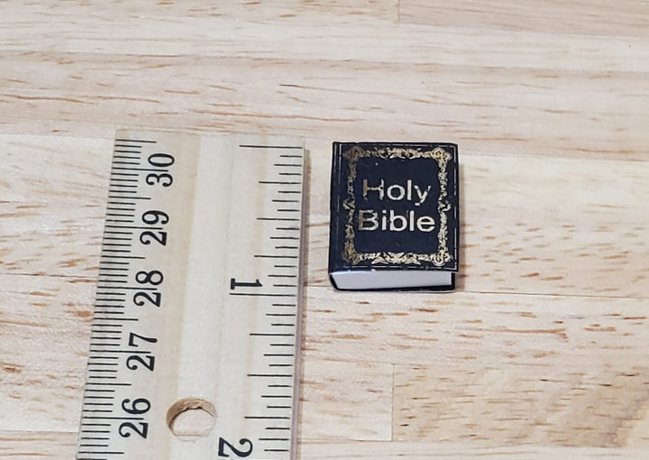 Dollhouse The Holy Bible Book Black & Gold 1:12 Scale Miniature (blank inside) - MiniatureCrush