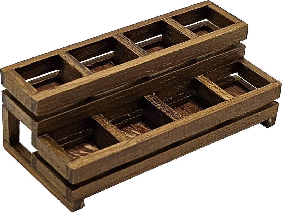 Dollhouse Tiered Wooden Plant Stand 1:12 Scale Miniature Garden Plants Flowers - MiniatureCrush