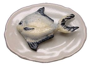 Dollhouse Tilapia Fish on Plate 1:12 Scale Miniature Food Kitchen - MiniatureCrush