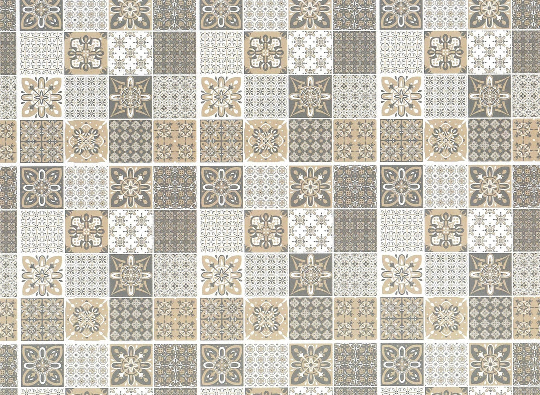 Dollhouse Tile Flooring Paper Sheet Muted Browns Grays 1:12 Scale Miniature - Miniature Crush