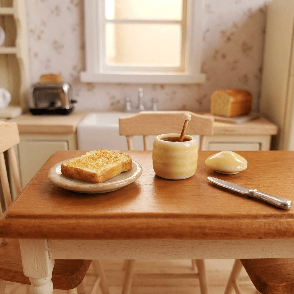Dollhouse Tiny Honey Jar with Dipper Ceramic 1:12 Scale Miniature Food - MiniatureCrush