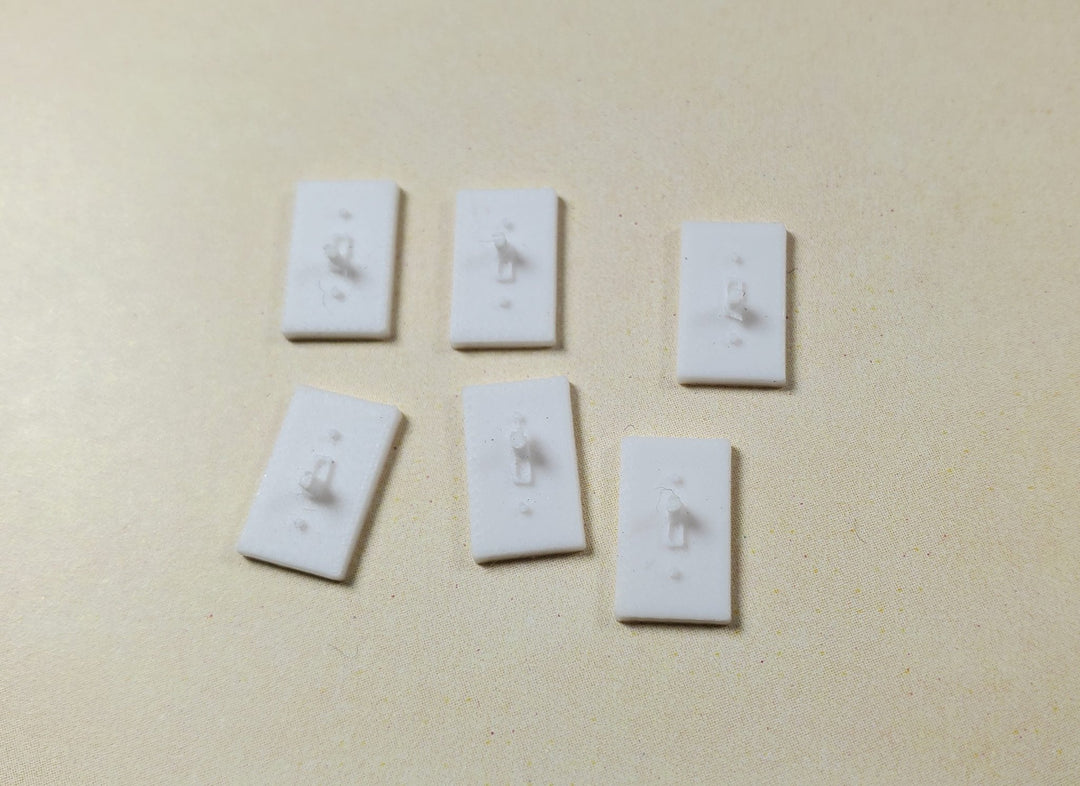 Dollhouse Tiny Light Switch Set of 6 1:12 Scale Modern Miniatures - Miniature Crush