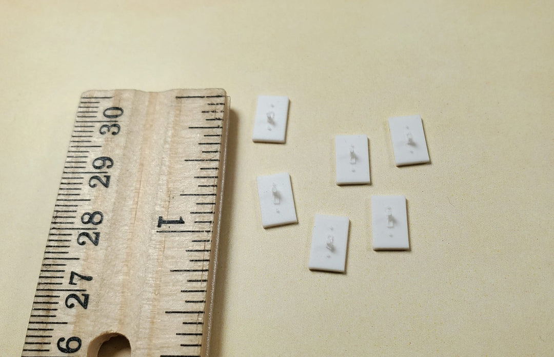 Dollhouse Tiny Light Switch Set of 6 1:12 Scale Modern Miniatures - Miniature Crush