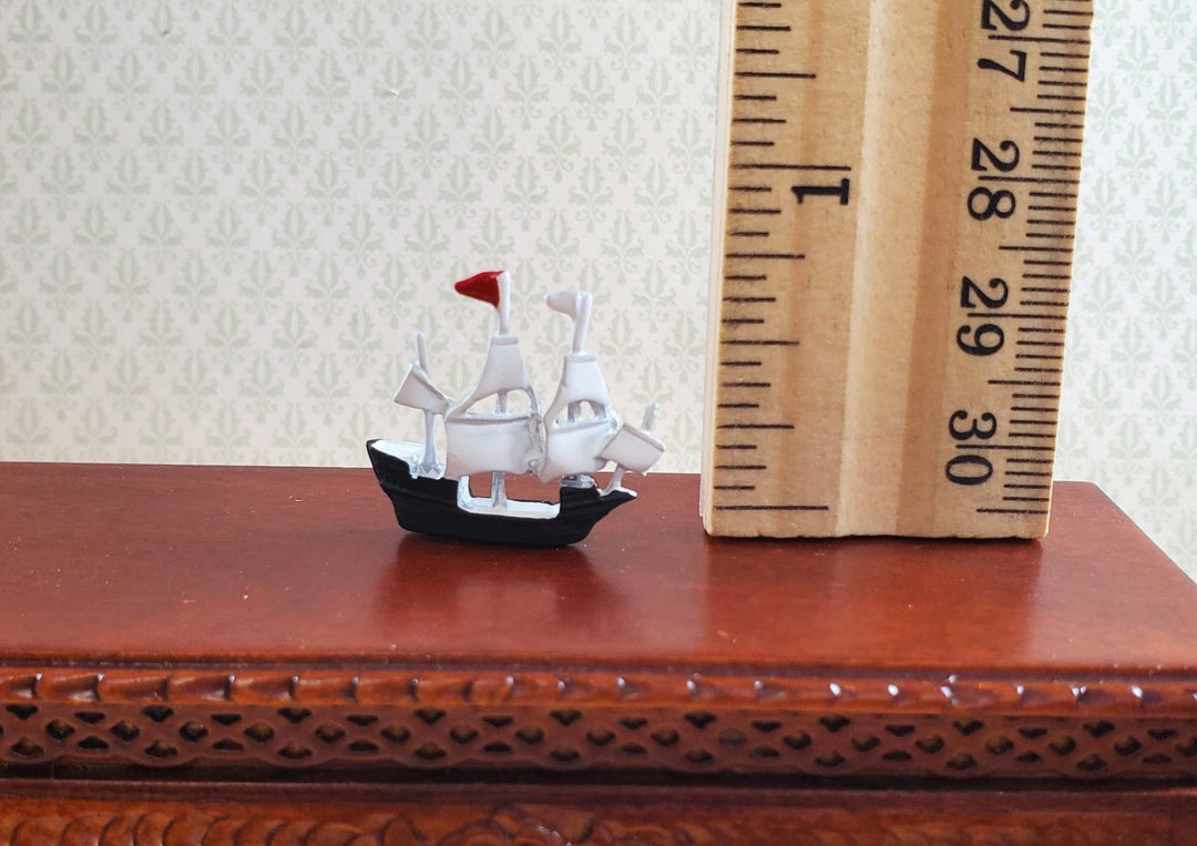 Dollhouse Tiny Tall Model Ship Statue Boat Miniature Hand Painted Metal - MiniatureCrush