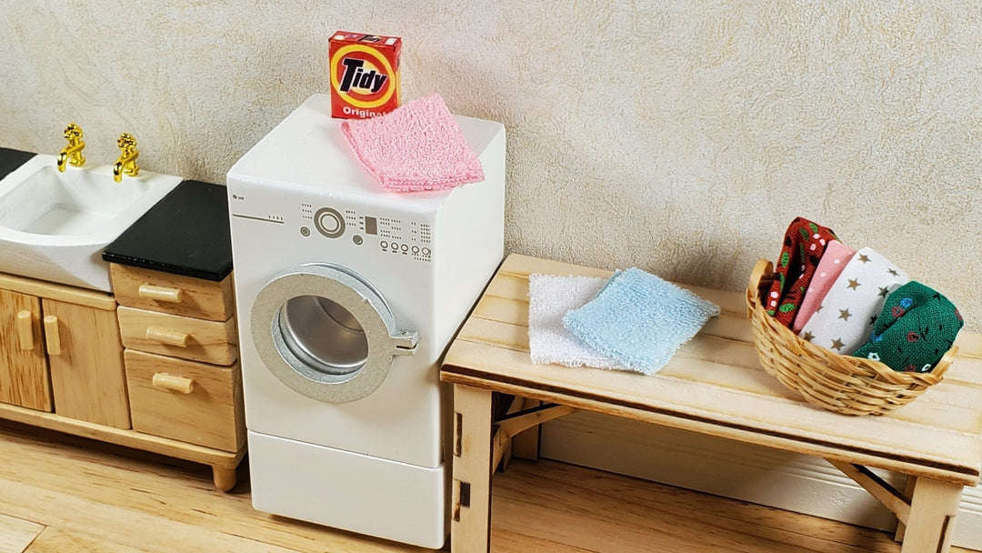 Dollhouse Towels Pink White Blue Set of 3 1:12 Scale Miniature Bathroom - MiniatureCrush