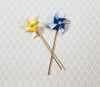 Dollhouse Toy Pinwheels Set of 2 Garden Windmills 1:12 Scale Miniatures