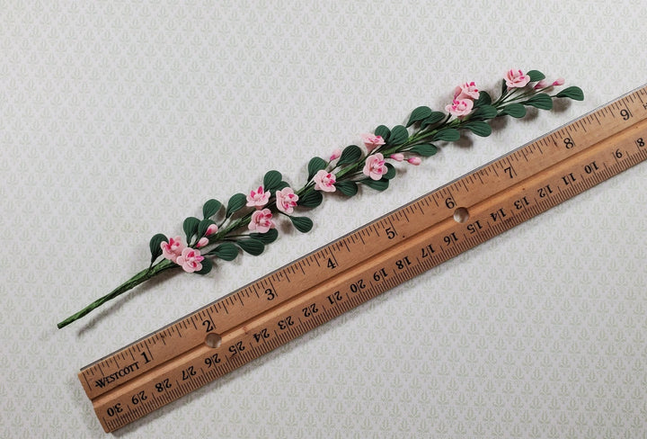 Dollhouse Trailing Pink Camelia Vine 1:12 Scale Miniature Garden Plants Decor - MiniatureCrush