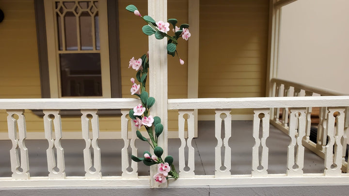 Dollhouse Trailing Pink Camelia Vine 1:12 Scale Miniature Garden Plants Decor - MiniatureCrush
