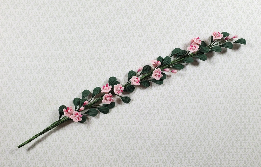 Dollhouse Trailing Pink Camelia Vine 1:12 Scale Miniature Garden Plants Decor - MiniatureCrush