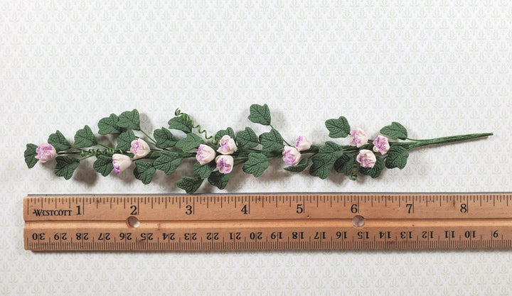 Dollhouse Trailing Purple 2 Tone Camelia Vine 1:12 Scale Miniature Garden Flower - MiniatureCrush