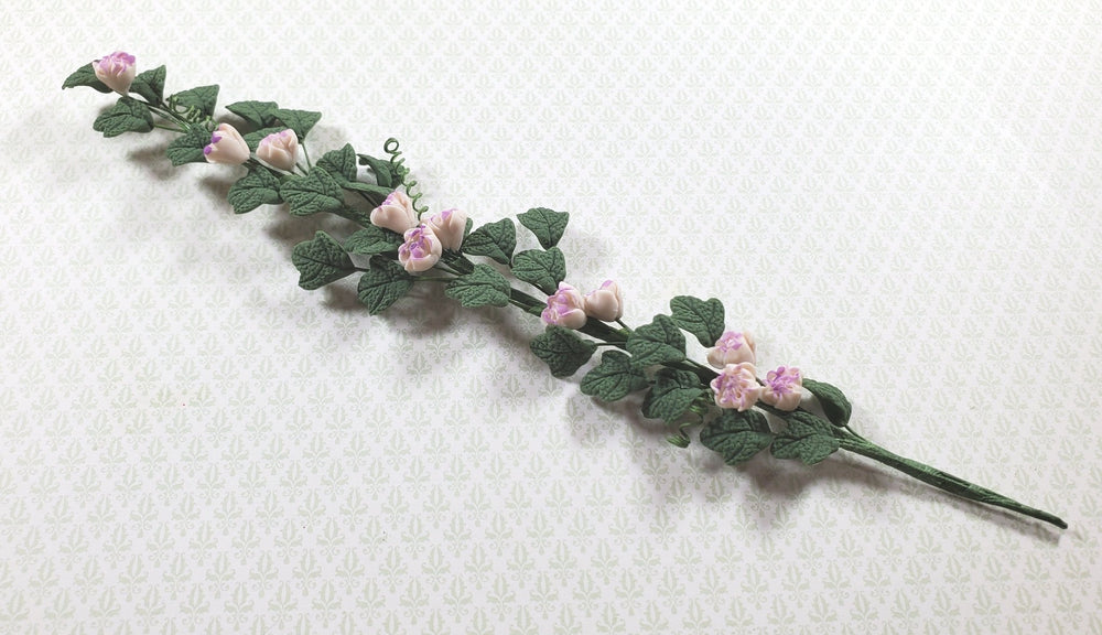 Dollhouse Trailing Purple 2 Tone Camelia Vine 1:12 Scale Miniature Garden Flower - MiniatureCrush