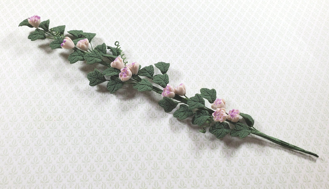 Dollhouse Trailing Purple 2 Tone Camelia Vine 1:12 Scale Miniature Garden Flower - MiniatureCrush