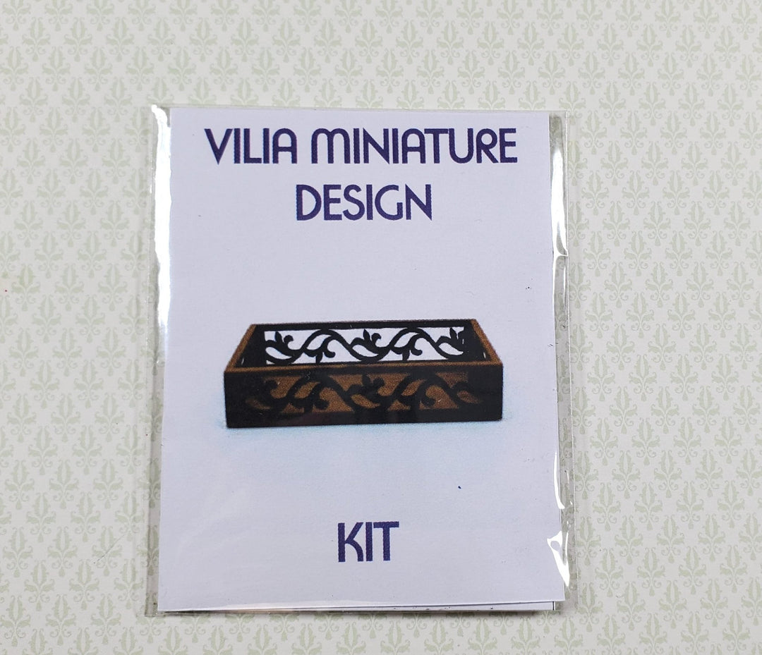 Dollhouse Tray Kit DIY 1:12 Scale Miniature Cut from Walnut - MiniatureCrush