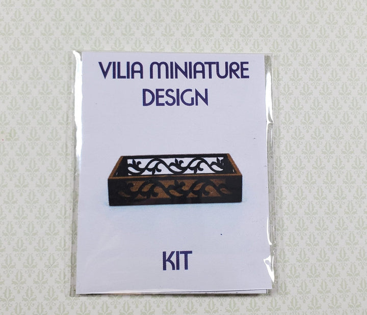 Dollhouse Tray Kit DIY 1:12 Scale Miniature Cut from Walnut - MiniatureCrush