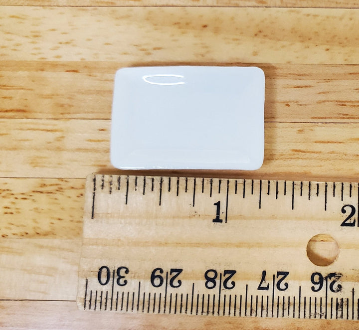 Dollhouse Tray White Ceramic Set of 2 1:12 Scale Miniature Dishes - MiniatureCrush