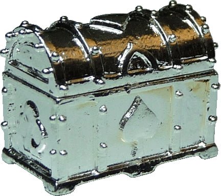 Dollhouse Treasure Chest or Jewelry Box Large Silver with Opening Lid 1:12 Scale - MiniatureCrush