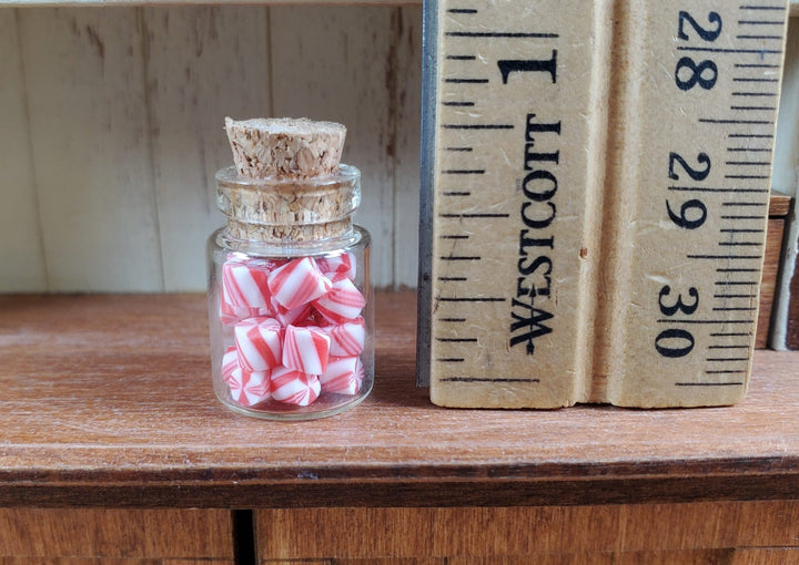 Dollhouse Treat Jar with Candy Cane Bits 1:12 Scale Miniature Christmas - MiniatureCrush