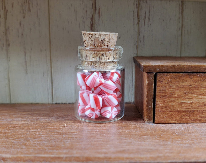 Dollhouse Treat Jar with Candy Cane Bits 1:12 Scale Miniature Christmas - MiniatureCrush
