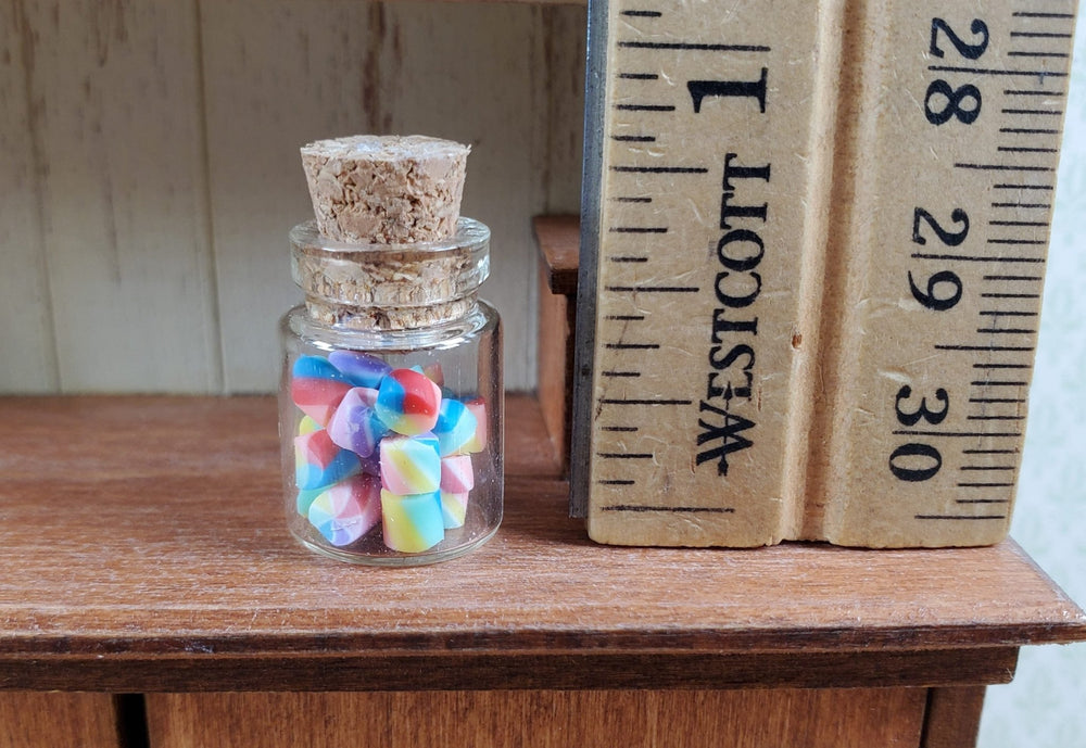 Dollhouse Treat Jar with Colorful Candy Bits 1:12 Scale Miniature - MiniatureCrush