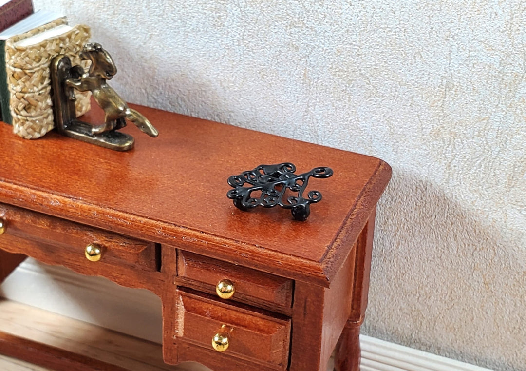 Dollhouse Trivet Hot Plate Black Scrolled Metal 1:12 Scale Miniature Kitchen - MiniatureCrush