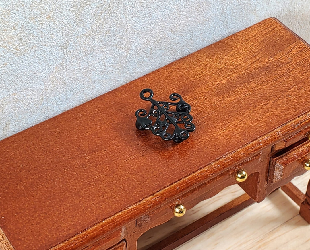 Dollhouse Trivet Hot Plate Black Scrolled Metal 1:12 Scale Miniature Kitchen - MiniatureCrush