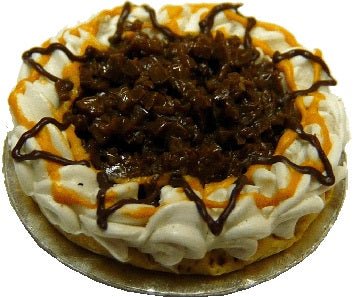 Dollhouse Turtle Pie on a Silver Pie Plate 1:12 Scale Miniature Food Kitchen - MiniatureCrush
