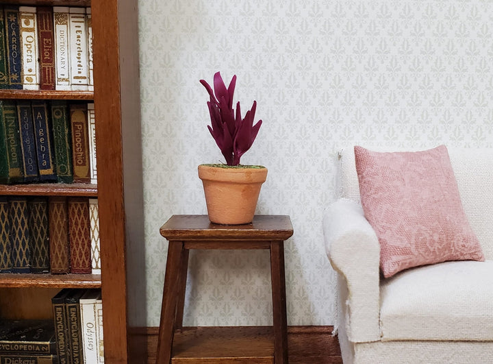 Dollhouse Twisted Sister Purple Plant in a Terra Cotta Pot 1:12 Scale Miniature - MiniatureCrush