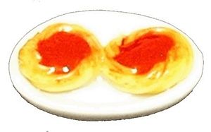 Dollhouse Two Danishes on a Plate 1:12 Scale Miniature Food Bakery Kitchen - MiniatureCrush
