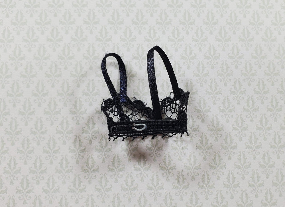 Dollhouse Underwear Ladies Bra Black 1:12 Scale Miniature - MiniatureCrush