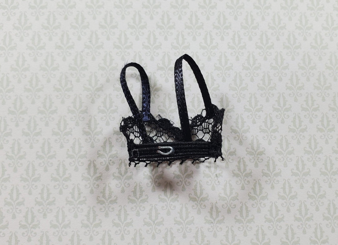 Dollhouse Underwear Ladies Bra Black 1:12 Scale Miniature - MiniatureCrush
