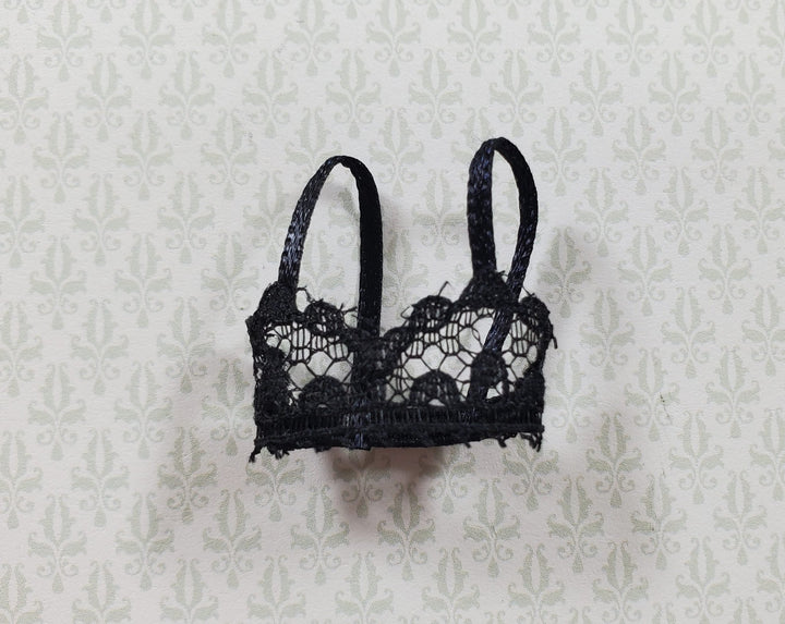 Dollhouse Underwear Ladies Bra Black 1:12 Scale Miniature - MiniatureCrush