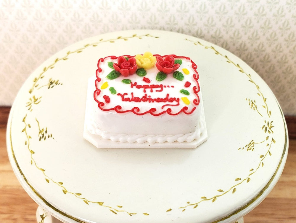 Dollhouse Valentine Sheet Cake 1:12 Scale Miniature Food Bakery Dessert - MiniatureCrush