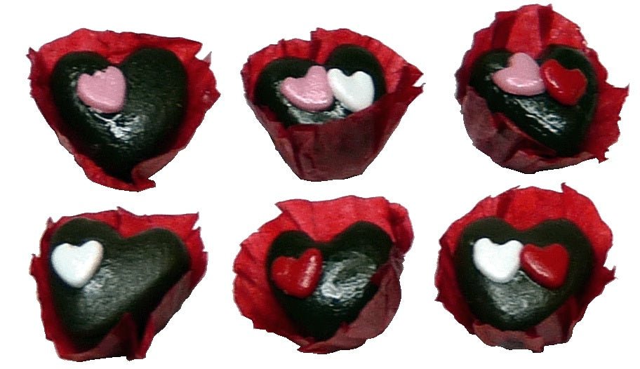 Dollhouse Valentines Chocolates in Wrappers Set of 6 1:12 Scale Miniature Food - MiniatureCrush