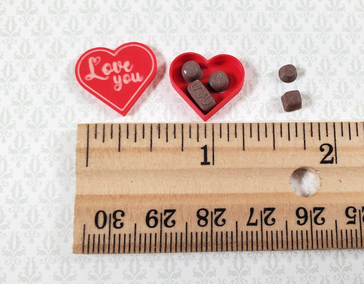 Dollhouse Valentine's Day Heart Box with Chocolate Candy 1:12 Scale Miniature - Miniature Crush