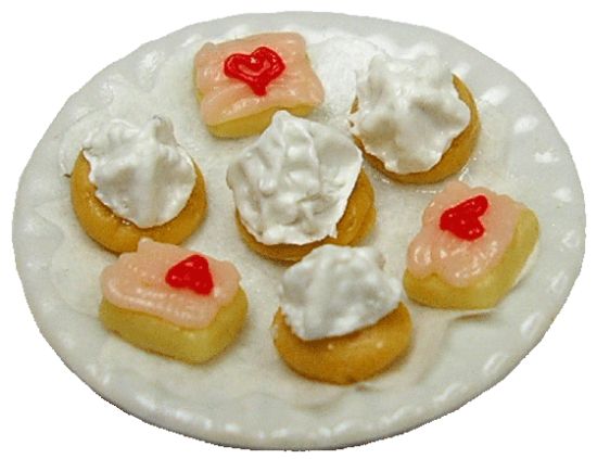 Dollhouse Valentines Petit Fours 1:12 Scale Miniature Dessert Food Bakery - MiniatureCrush