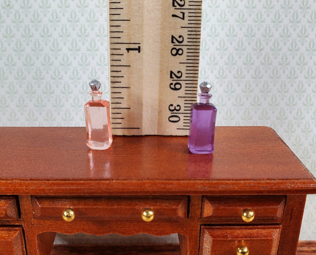 Dollhouse Vanity Bottles Jars x2 Purple and Pink 1:12 Scale by Falcon Miniatures - Miniature Crush