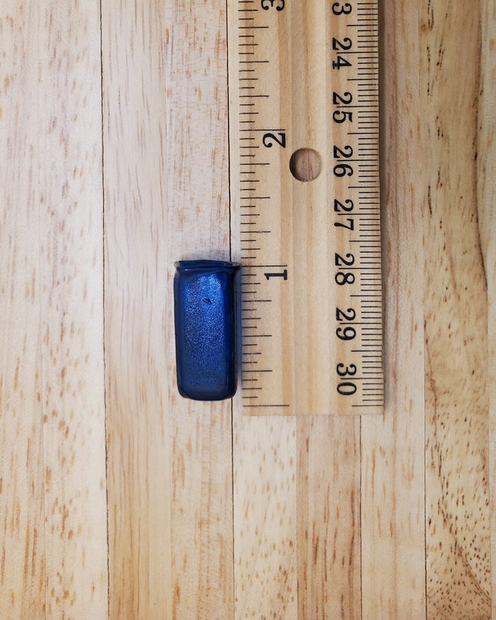 Dollhouse Vase Dark Blue Square Real Glass for Flowers 1:12 Scale Miniature - MiniatureCrush