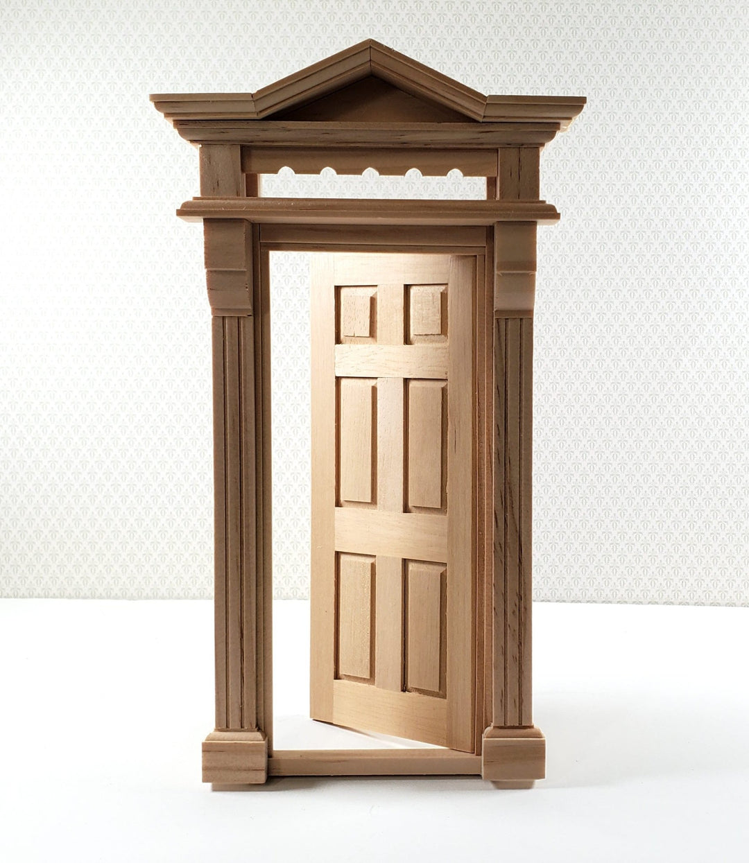 Dollhouse Victorian Door Exterior 6 Panel 1:12 Scale Miniature Entryway Wood - Miniature Crush