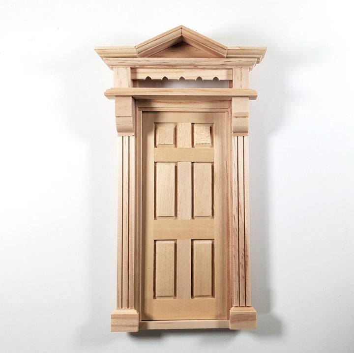 Dollhouse Victorian Door Exterior 6 Panel 1:12 Scale Miniature Entryway Wood - Miniature Crush