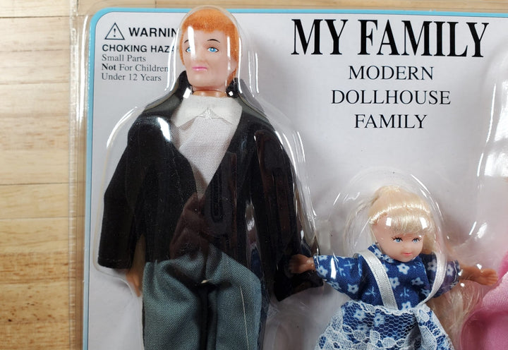 Dollhouse Victorian Family Dolls Dad Mom Daughter Baby Poseable 1:12 Scale - MiniatureCrush