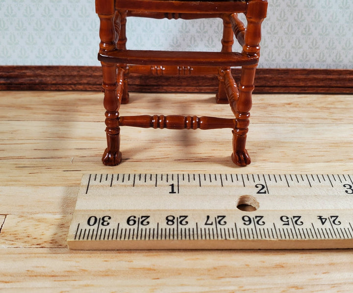 Dollhouse Victorian Highchair 1:12 Scale Miniature Furniture Wood Walnut Finish - Miniature Crush