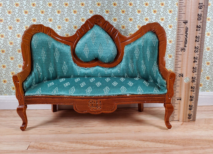 Dollhouse Victorian Living Room Set Green Sofa Chairs Tables 1:12 Scale Furniture - Miniature Crush