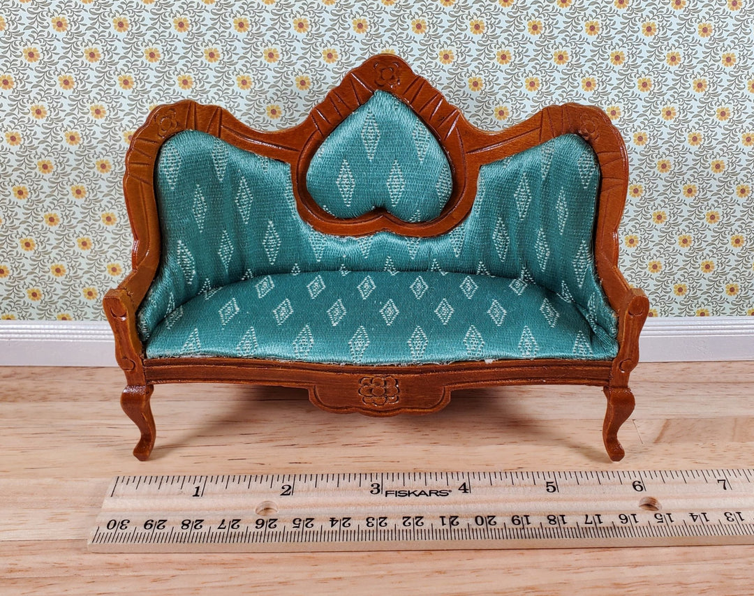 Dollhouse Victorian Living Room Set Green Sofa Chairs Tables 1:12 Scale Furniture - Miniature Crush