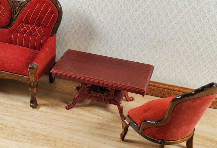 Dollhouse Vintage Coffee Table with Harp Detail 1:12 Scale by Hansson Miniatures - MiniatureCrush