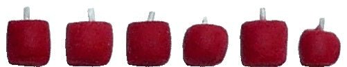 Dollhouse Votive Candles Red Set of 6 1:12 Scale Miniature - MiniatureCrush