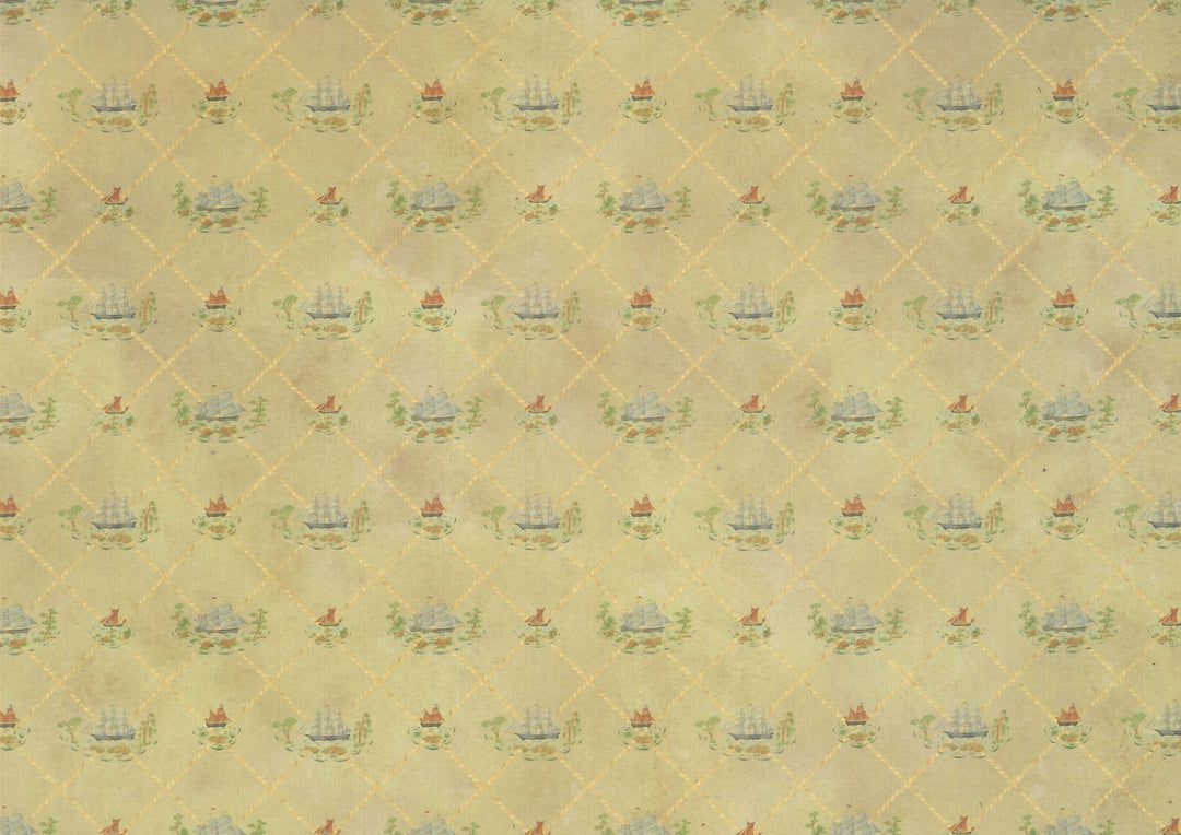 Dollhouse Wallpaper 3 Sheets Colonial Clipper Ships 1:12 Scale Miniature - MiniatureCrush