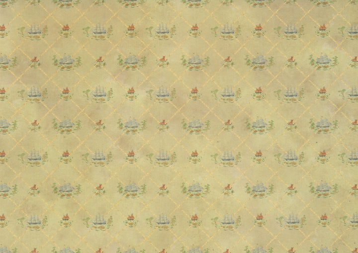 Dollhouse Wallpaper 3 Sheets Colonial Clipper Ships 1:12 Scale Miniature - MiniatureCrush