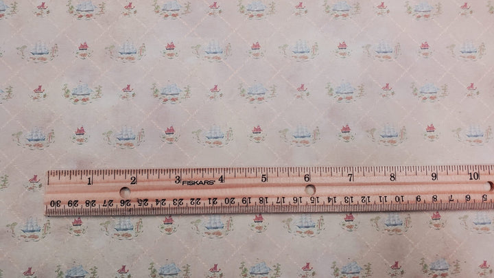 Dollhouse Wallpaper 3 Sheets Colonial Clipper Ships 1:12 Scale Miniature - MiniatureCrush