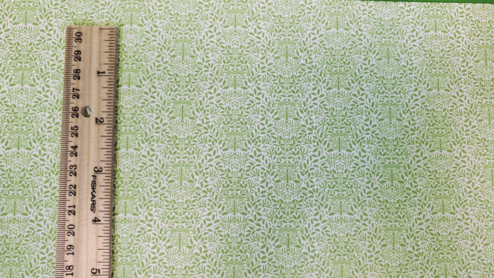 Dollhouse Wallpaper 3 Sheets Green White Leaves Branches "Acorn" 1:12 Scale - MiniatureCrush