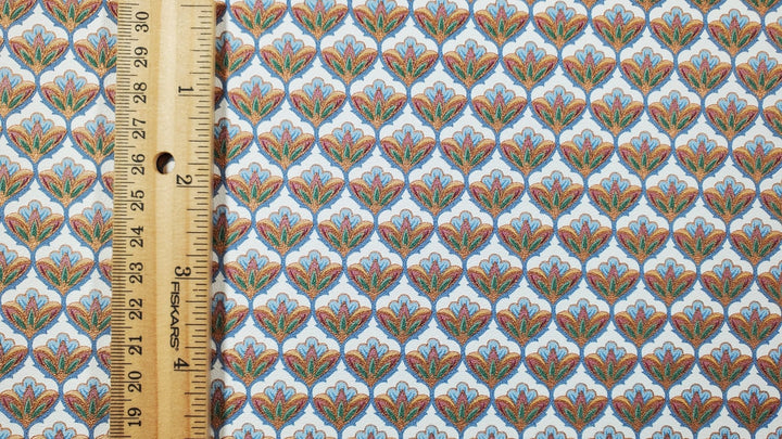 Dollhouse Wallpaper Art Nouveau 3 Sheets White Green Gold 1:12 Scale - MiniatureCrush